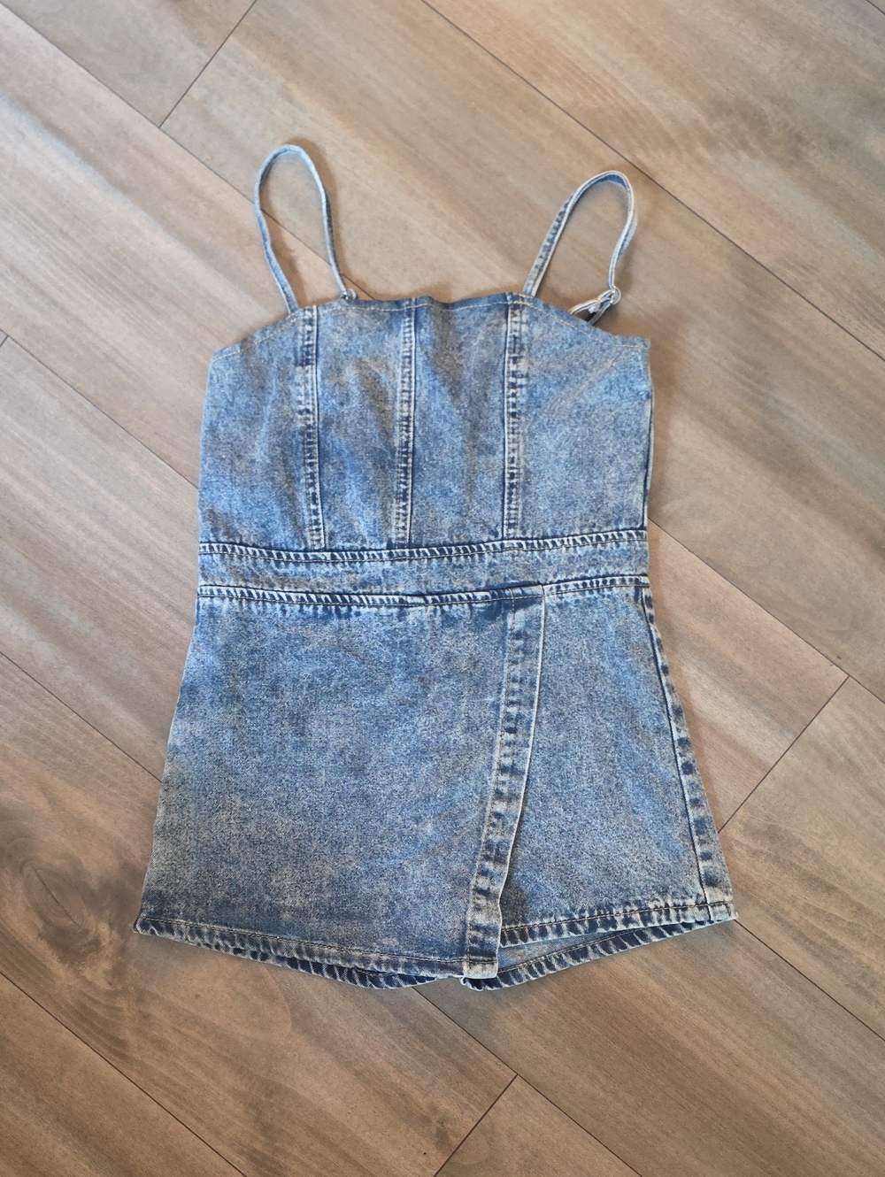 Kids Denim One-Piece Romper - Blue